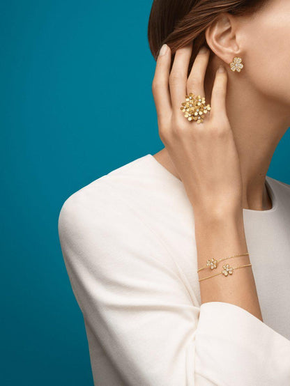 [Stellar Jewelry]FRIVOLE GOLD FLOWER DIAMOND EARRINGS