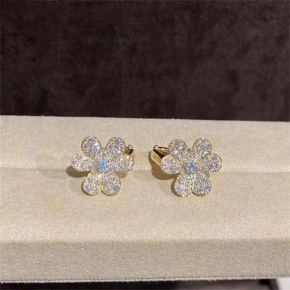 [Stellar Jewelry]FRIVOLE GOLD FLOWER DIAMOND EARRINGS