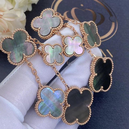 [Stellar Jewelry]CLOVER EARRINGS DARK MOP 4 MOTIFS ROSE GOLD