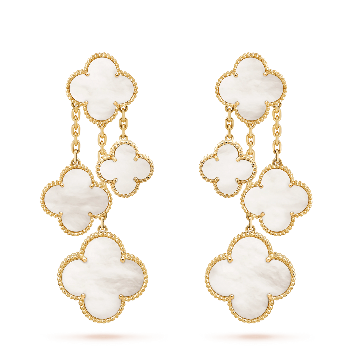 [Stellar Jewelry]CLOVER EARRINGS WHITE MOP 4 MOTIFS GOLD