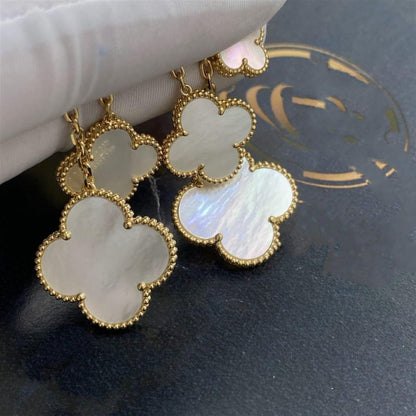 [Stellar Jewelry]CLOVER EARRINGS WHITE MOP 4 MOTIFS GOLD