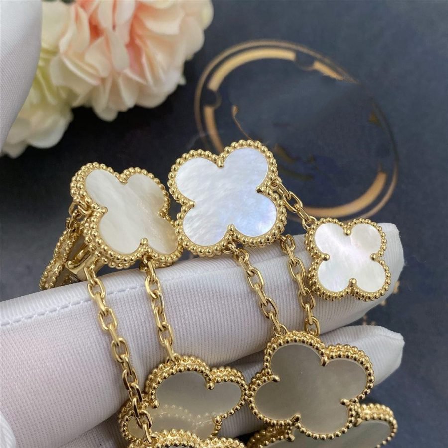 [Stellar Jewelry]CLOVER EARRINGS WHITE MOP 4 MOTIFS GOLD