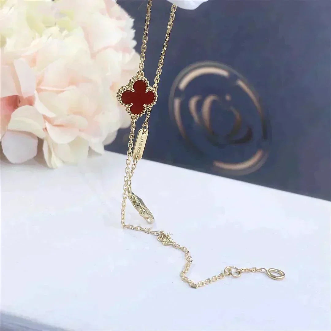[Stellar Jewelry]CLOVER  CARNELIAN SINGLE FLOWER BRACELET
