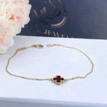 [Stellar Jewelry]CLOVER  CARNELIAN SINGLE FLOWER BRACELET
