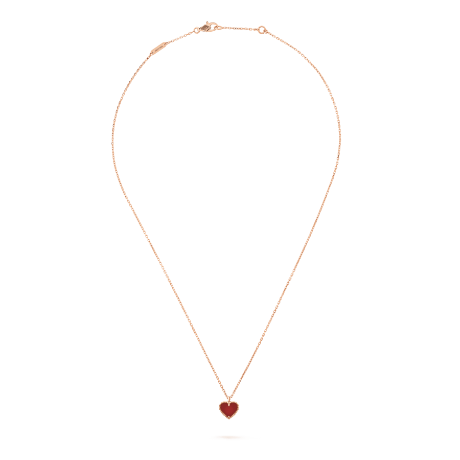 [Stellar Jewelry]SWEET CLOVER CARNELIAN HEART NECKLACE
