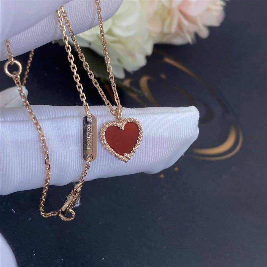[Stellar Jewelry]SWEET CLOVER CARNELIAN HEART NECKLACE