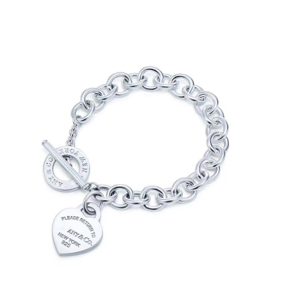 [Stellar jewels]LOVE HEART PIN BUCKLE RETURN TO TIF SILVER BRACELET