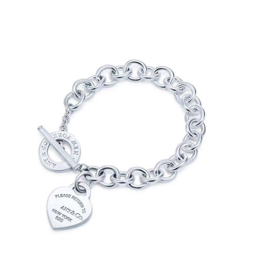 [Stellar jewels]LOVE HEART PIN BUCKLE RETURN TO TIF SILVER BRACELET