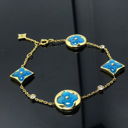 [Stellar Jewelry]STAR AND SUN 4 MOTIF BLUE BRACELET