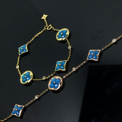 [Stellar Jewelry]STAR AND SUN 4 MOTIF BLUE BRACELET