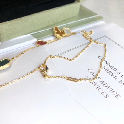 [Stellar Jewelry]LUCKY SPRING 4 MOTIFS ROSE GOLD NECKLACE