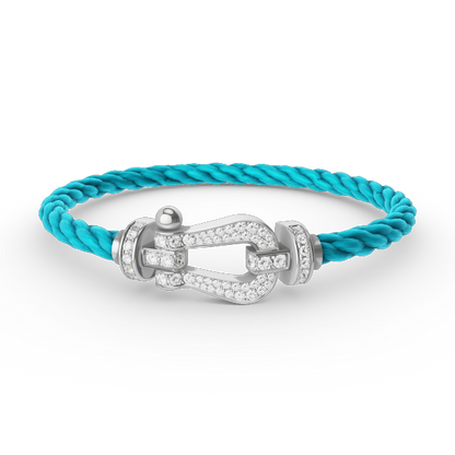 [Stellar Jewelry]FORCE LARGE HORSESHOE FULL DIAMOND BRACELET SILVER